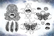 Esoteric set of lineart illustration, an Illustration by Astarta (Thumbnail 3 of 11)