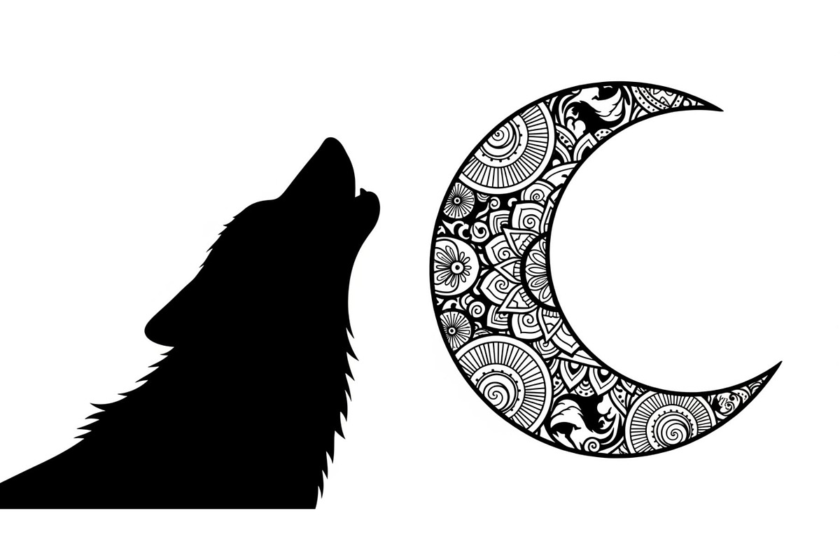 Mandala Moon Wolf SVG Bundle, an Illustration by Gaye Art (Photo 11 of 31)
