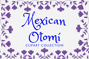 Purple Mexican Otomi Clipart Bundle