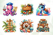 Summer Nautical Collection Clipart, an Illustration by CreationArt (Thumbnail 5 of 7)
