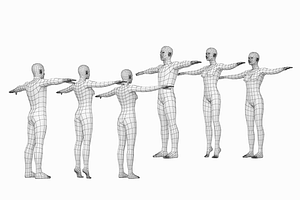 Female And Male Base Mesh T-Pose