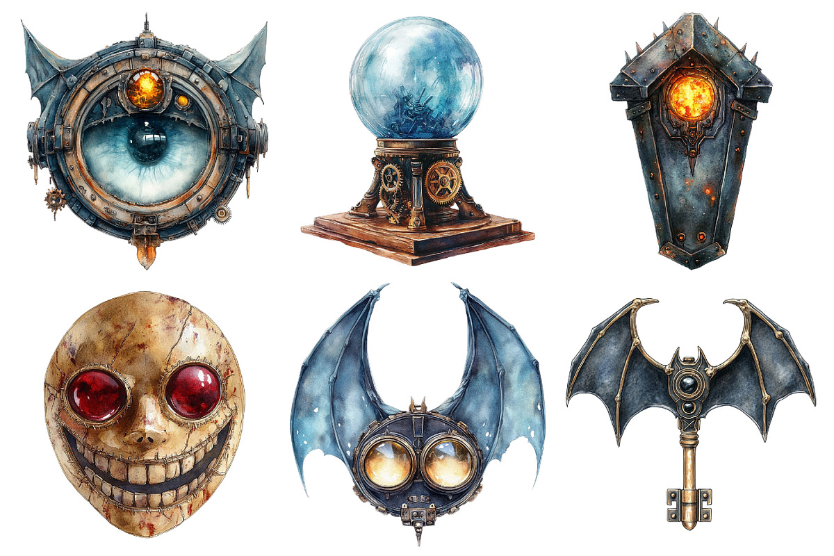 Steampunk Halloween Clipart, an Illustration by Daily.Designs (Photo 5 of 5)