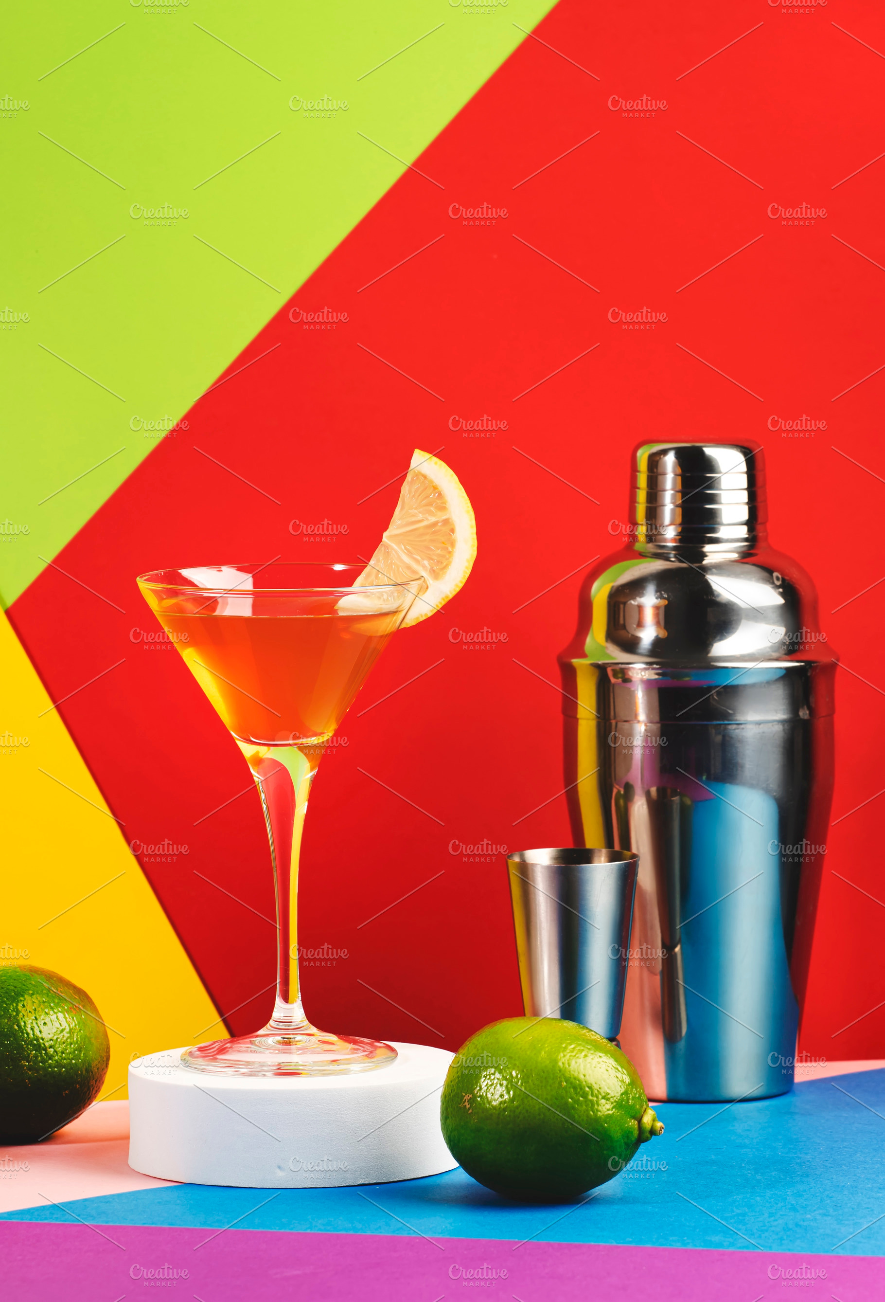 Yellow bird alcoholic cocktail with white rum, liquor and lime j, a Food & Drink Photo by 5PH