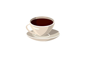 Cup Of Coffee Icon, Cartoon Style