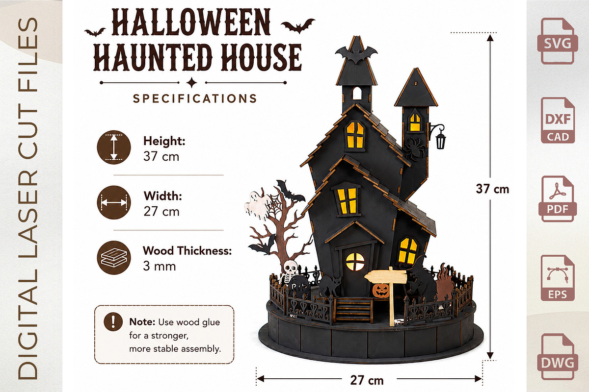 Halloween Haunted House Mansion, an Object Graphic by WoodoraCut (Photo 2 of 9)