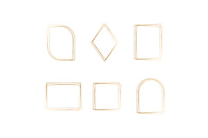 Elegant gold watercolor frames in, an Illustration by okskukuruza