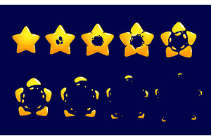 Cartoon golden star sprite, an Illustration by Vector Tradition