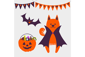 Cute dog in count Dracula cloak
