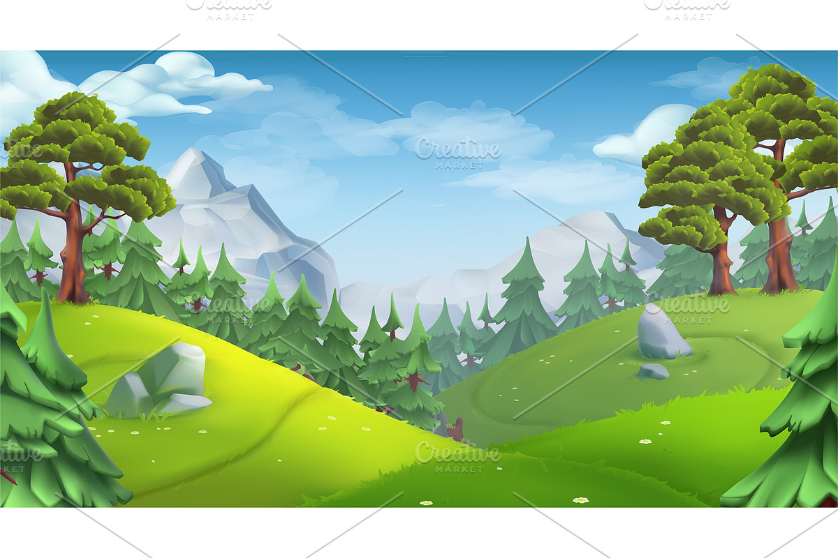 Forest, nature, landscape background, an Illustration by Allevinatis Studio