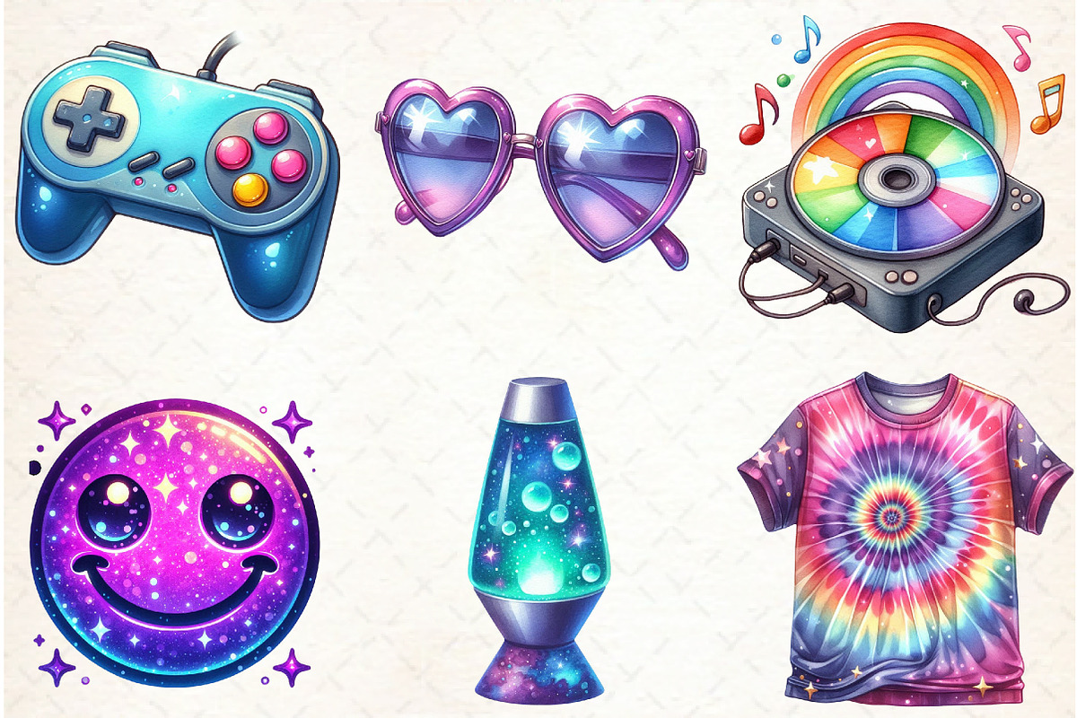 Nostalgic 90s Retro Sublimation Clip, an Illustration by Libby Wishes (Photo 3 of 7)