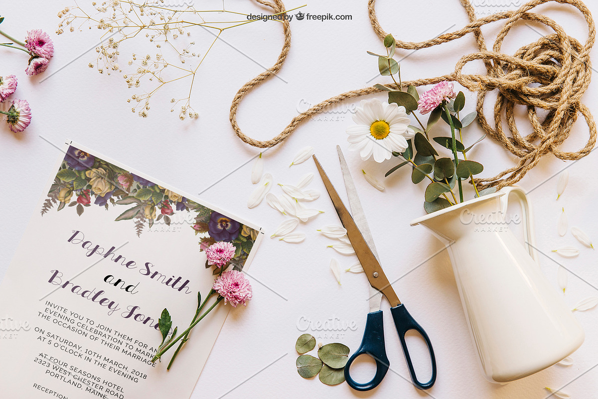 Floral Wedding Invitation, an Invitation Template by Cyrah's Collection (Photo 3 of 3)