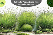 Watercolor Spring Green Grass Clipar, an Illustration by Craft Nest (Thumbnail 1 of 6)