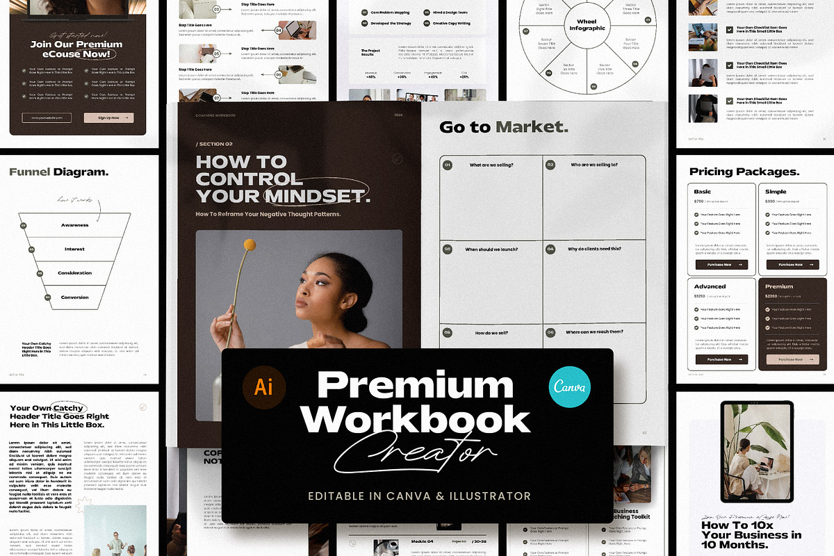 Premium Workbook Templates For Canva, a Marketing Template by AndrewPixel (Photo 1 of 12)