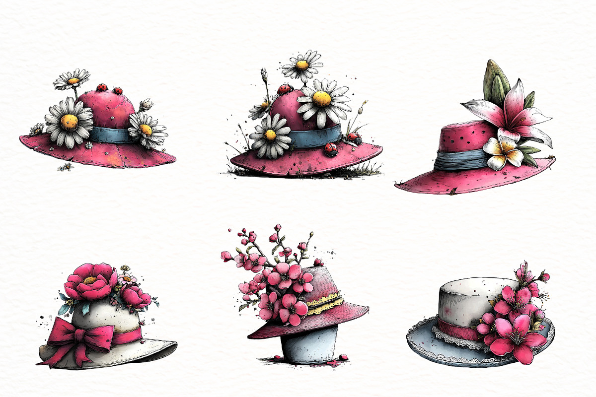 Whimsical Summer Hat Clipart, an Illustration by Designworld (Photo 4 of 8)