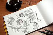 Watercolor Break Time Coffee, a Food Illustration by Graphobia (Thumbnail 10 of 12)