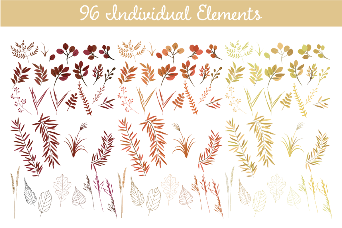 Fall Leaves - Autumn Greenery Vol 1, an Illustration by Kelly Jane Creative (Photo 3 of 5)