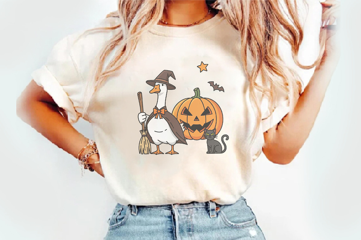 Boo Ghost Goose Png, Halloween Goose, an Illustration by Watercolor design (Photo 2 of 3)