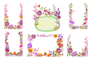 Spring Flowers, Cartoon Flat Flowers