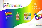 Pride Love Pack vector 3D, a Seasonal Illustration by Arhipteia (Thumbnail 2 of 8)