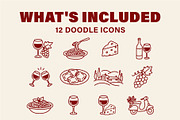 Italian Food & Wine Doodle Set, an Object Graphic by OREHOVKA (Thumbnail 2 of 4)
