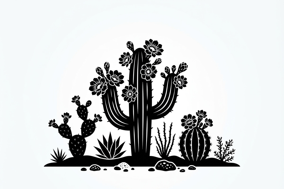60 Desert Cactus Floral Silhouette, a Seasonal Illustration by Amazin_art (Photo 6 of 35)