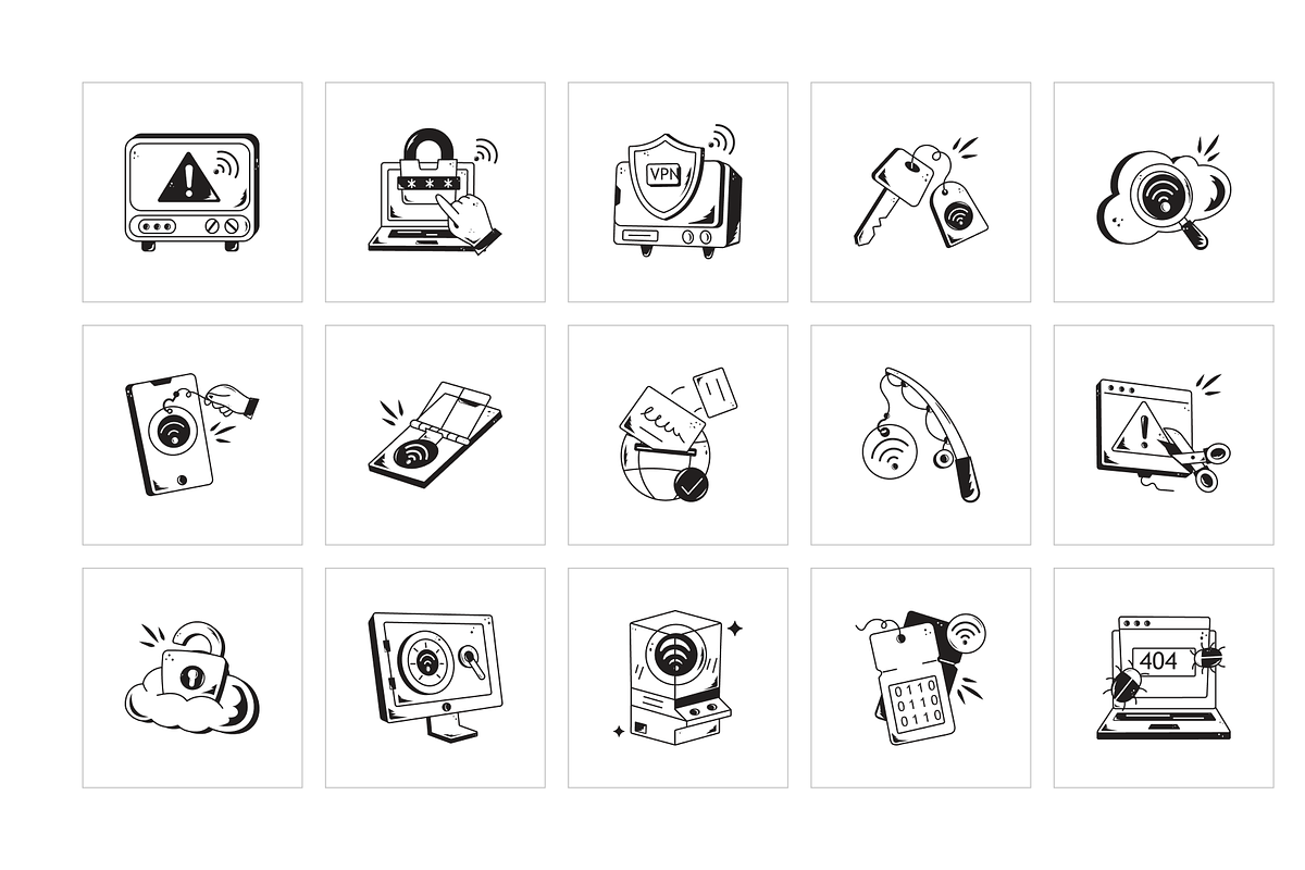 Internet and Cloud Security Icons, a Solid Icon by Prosymbols (Photo 6 of 7)