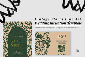 Vintage Wedding Invitation Template, an Invitation Template by lilovwishes
