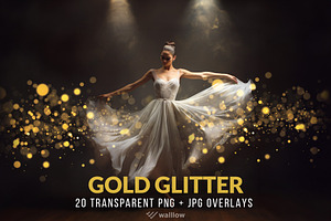 12 sparkle and glitter PNG overlays, a Layer Style Add-On by Walllow Creatives