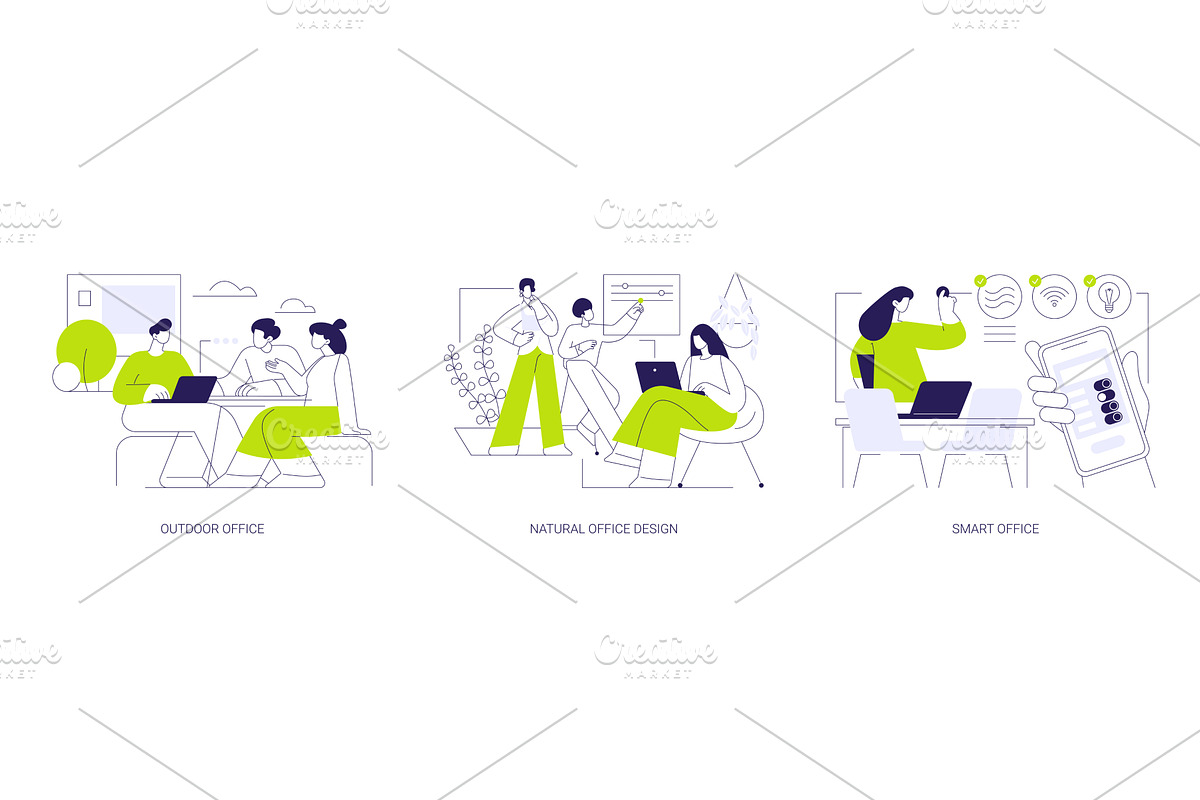 Modern workplace isolated cartoon, a Finance Illustration by Visual Generation