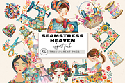 SEAMSTRESS HEAVEN CLIPART PACK, a Person Illustration by Daring Digies (Thumbnail 1 of 8)