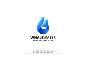 Logo Whale Water Gradient Colorful