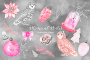 Whimsical winter. Watercolor clipart, a Texture Illustration by LABFcreations (Thumbnail 5 of 7)