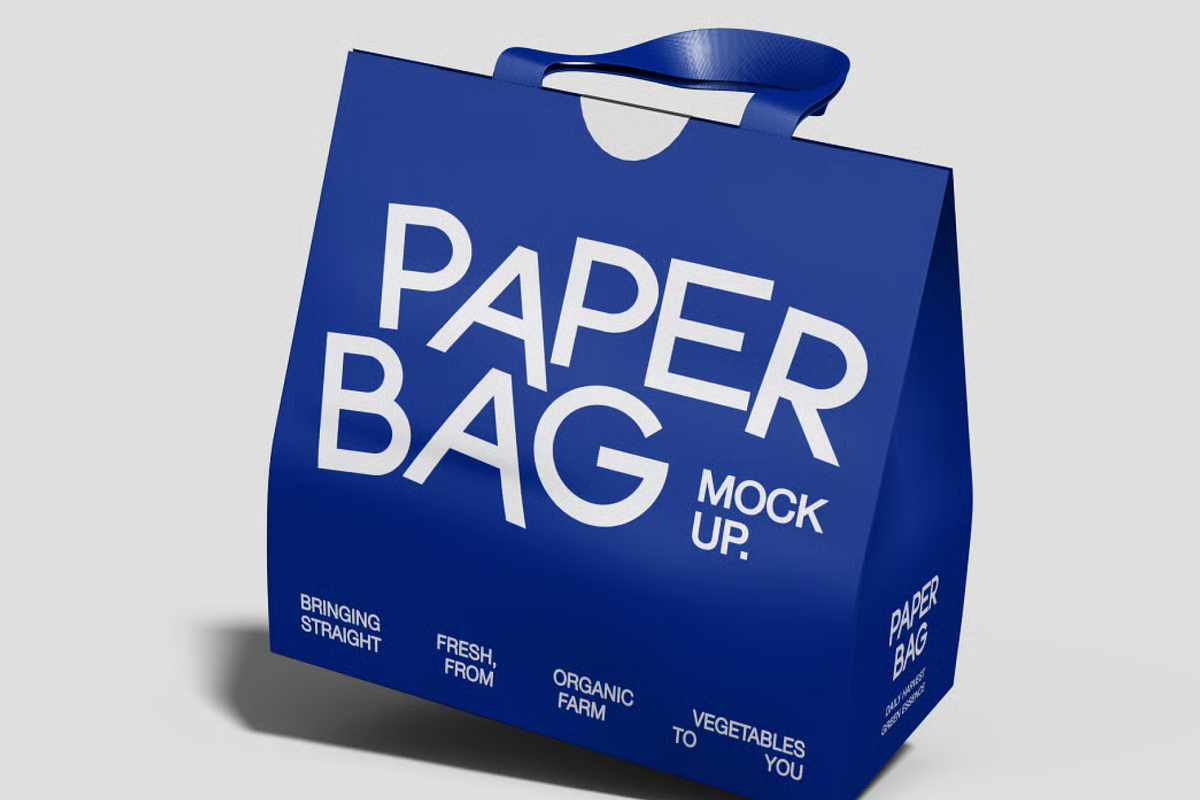 Minimalist Paper Shopping Bag, a Packaging Mockup by graphicsauce (Photo 1 of 4)