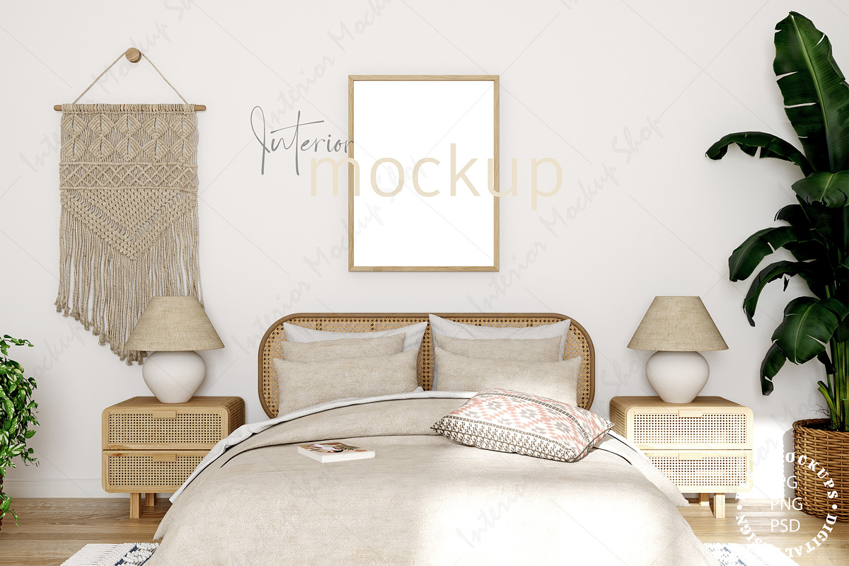 Frame Mockup Bedroom - 398, a Product Mockup by Mockup Shop (Photo 1 of 2)