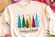 Merry Bright Watercolor Trees PNG, a Seasonal Illustration by CrexoraLab (Thumbnail 3 of 4)