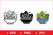 Healthy Salad Bowl Vector Design, a Solid Icon by Artonix (Thumbnail 1 of 2)