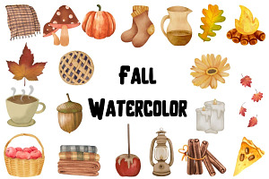 Watercolor Fall, Autumn Clipart