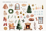 Cozy Christmas Watercolor Set, an Illustration by Hanna's ArtLab (Thumbnail 4 of 9)