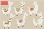 Cute llama clipart, an Illustration by Poppymoondesign (Thumbnail 2 of 4)