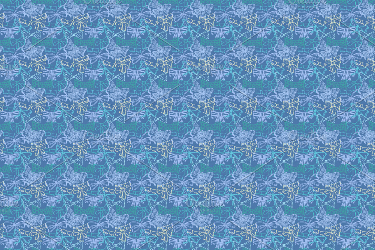 Set of bows, hand drawn patterns preview 5