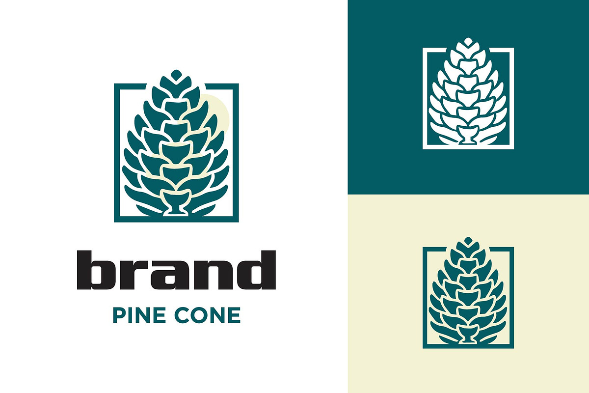 Creative pine cone conifer logo, a Branding & Logo Template by funpixel