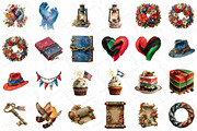 Watercolor Juneteenth Clipart, an Illustration by DreamPrint404 (Thumbnail 2 of 5)
