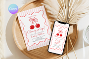 Cherry On Top Baby Shower Invitation, an Invitation Template by VeliusCreativeStudio (Thumbnail 1 of 5)