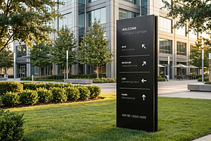 Campus Signage Signs Totems Mockups, an Advertising Mockup by Luuqas Design