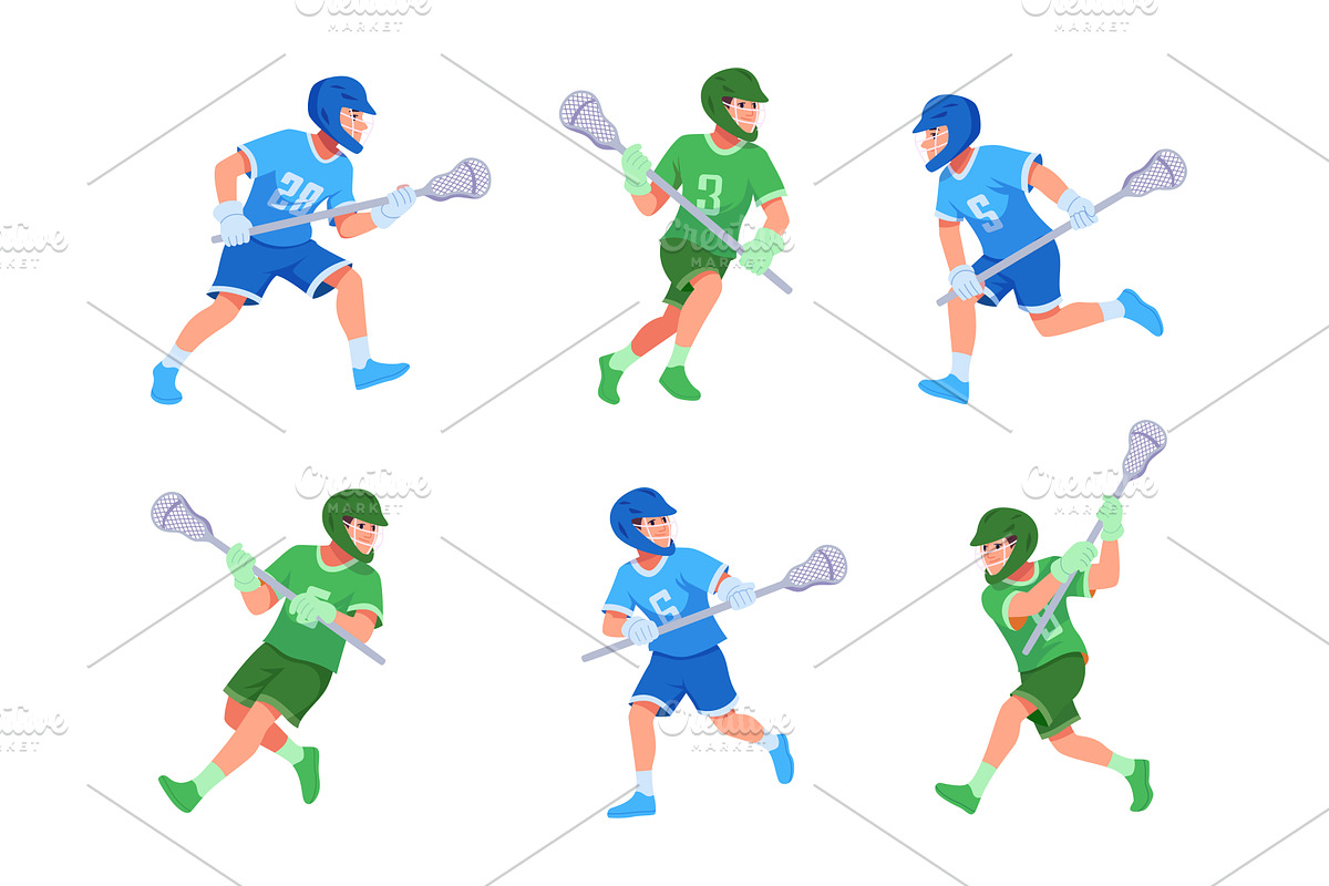 Lacrosse. Sport characters in action, a Sport Illustration by Onyx