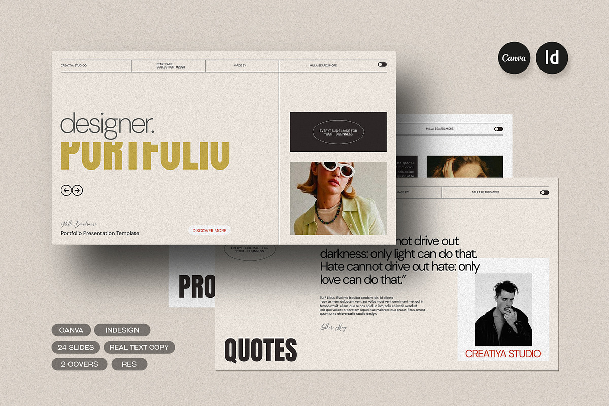 Design Portfolio Presentation, a Presentation Template by Creatiya Type (Photo 1 of 10)