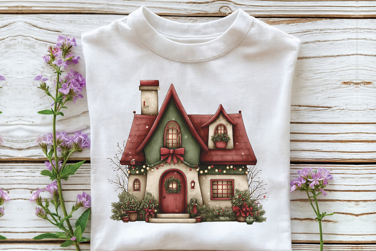Whimsical Christmas House Clipart, an Illustration by CraftArtStudio (Photo 5 of 6)