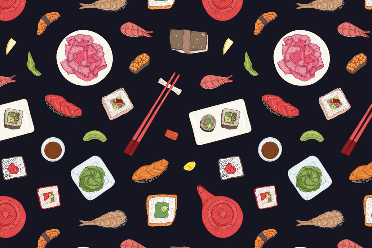 Sushi, hand drawn bundle, a Food Illustration by Good Studio (Photo 22 of 32)