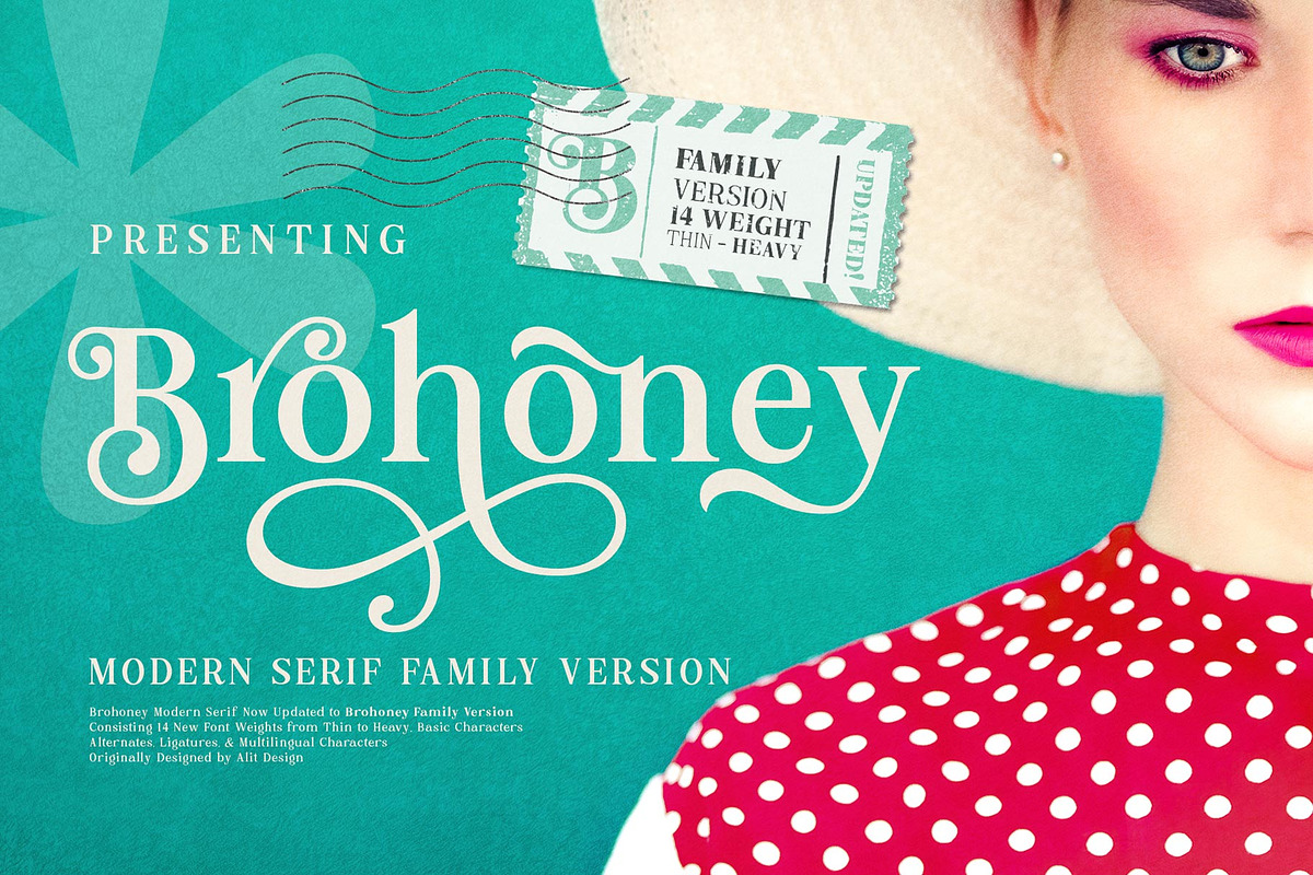 Brohoney Modern Serif Typeface, a Serif Font by alit design (Photo 1 of 18)