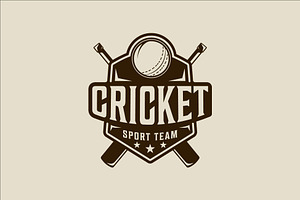 cricket sport emblem logo vintage, a Branding & Logo Template by zyxroun shop